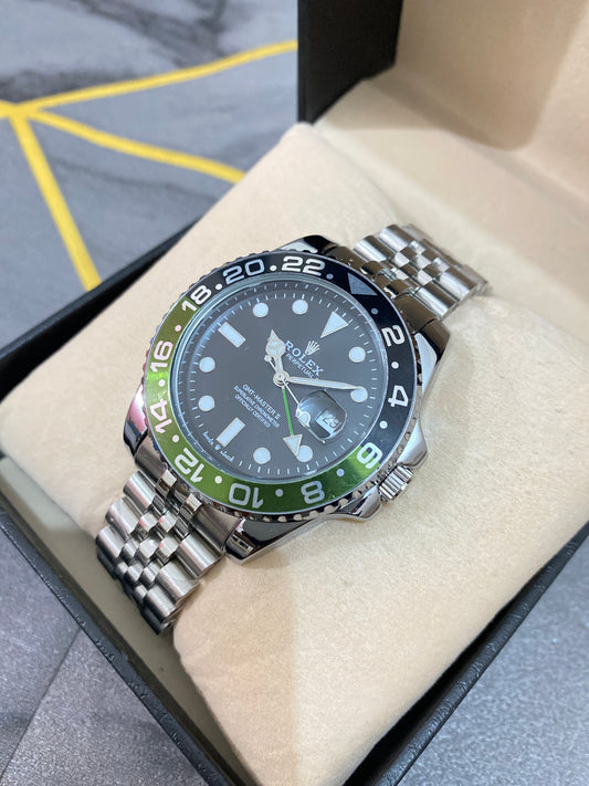 Rolex Style GMT Master – Black & Green Bezel (Hulk GMT)