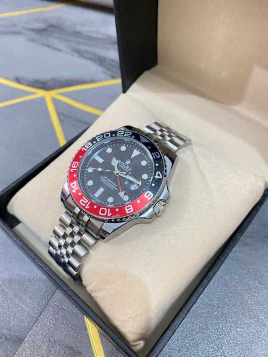 Rolex Style GMT Master – Black & Red Bezel