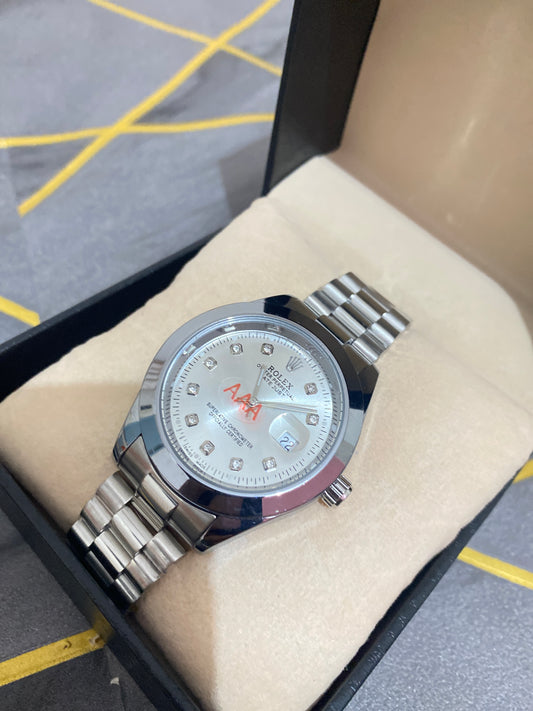 Rolex Style Datejust Watch – White Dial