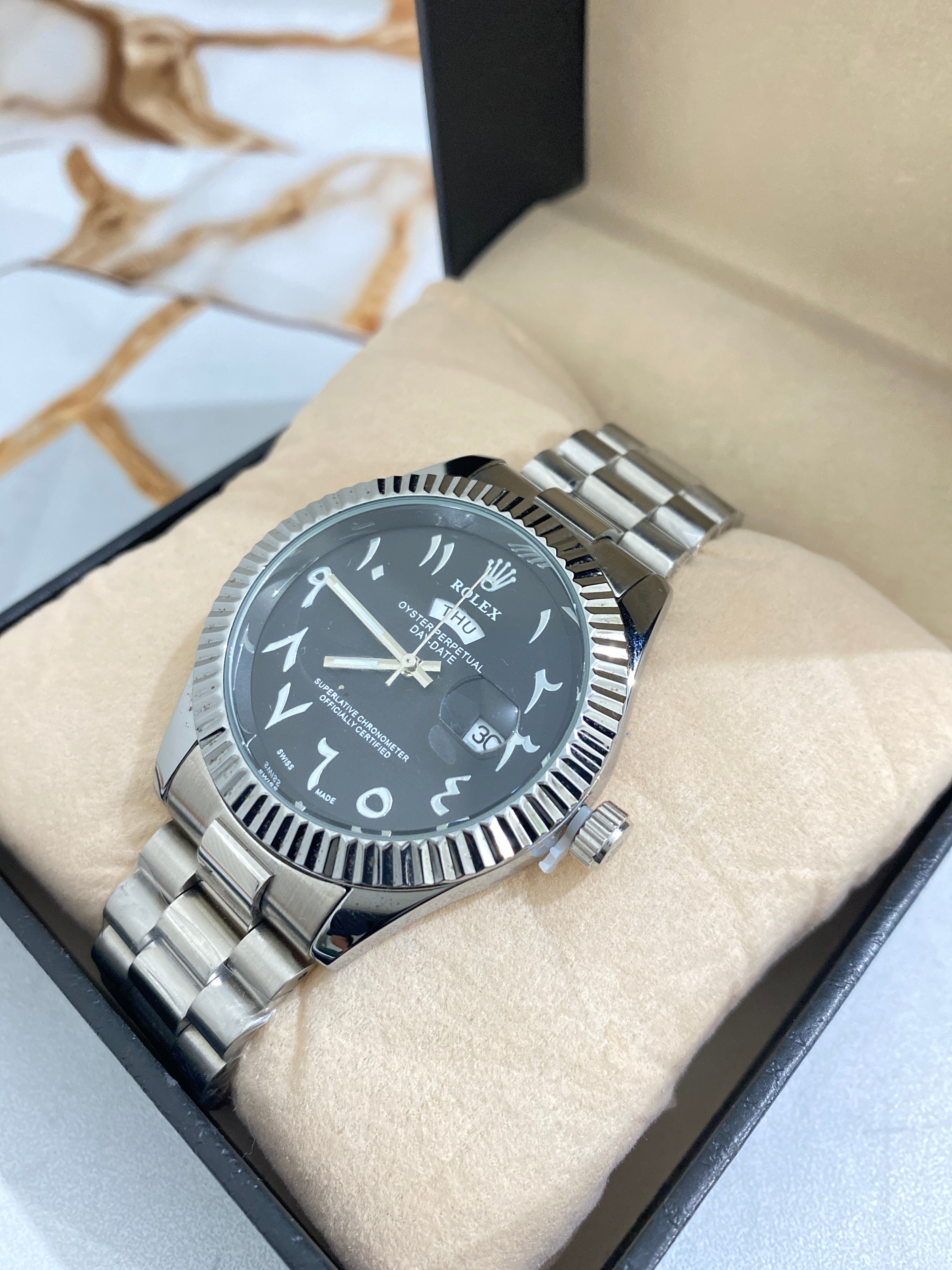 Rolex – Arabic Dial Stainless Steel Men's Watch