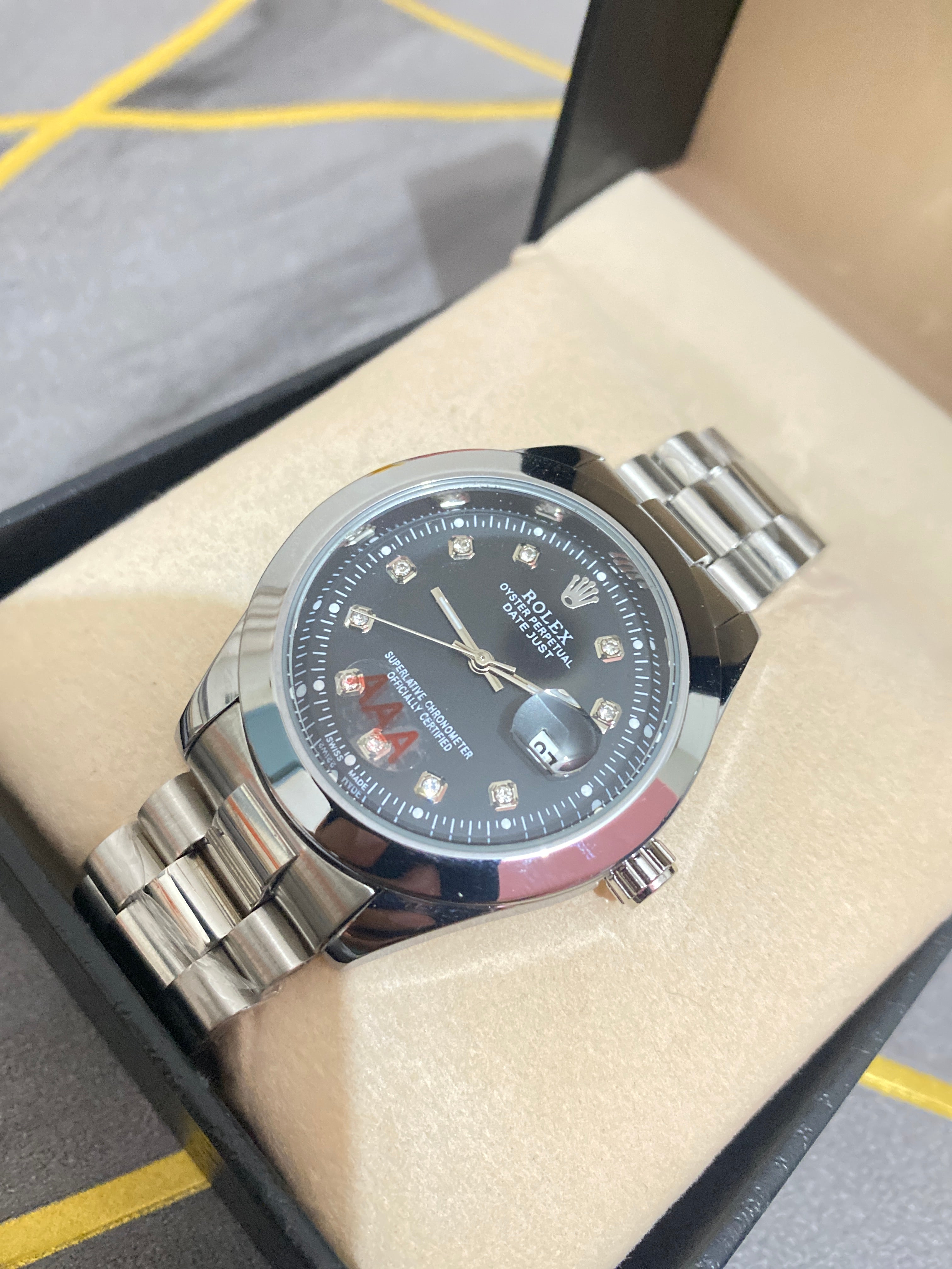 Rolex Style Datejust Watch – Black Dial