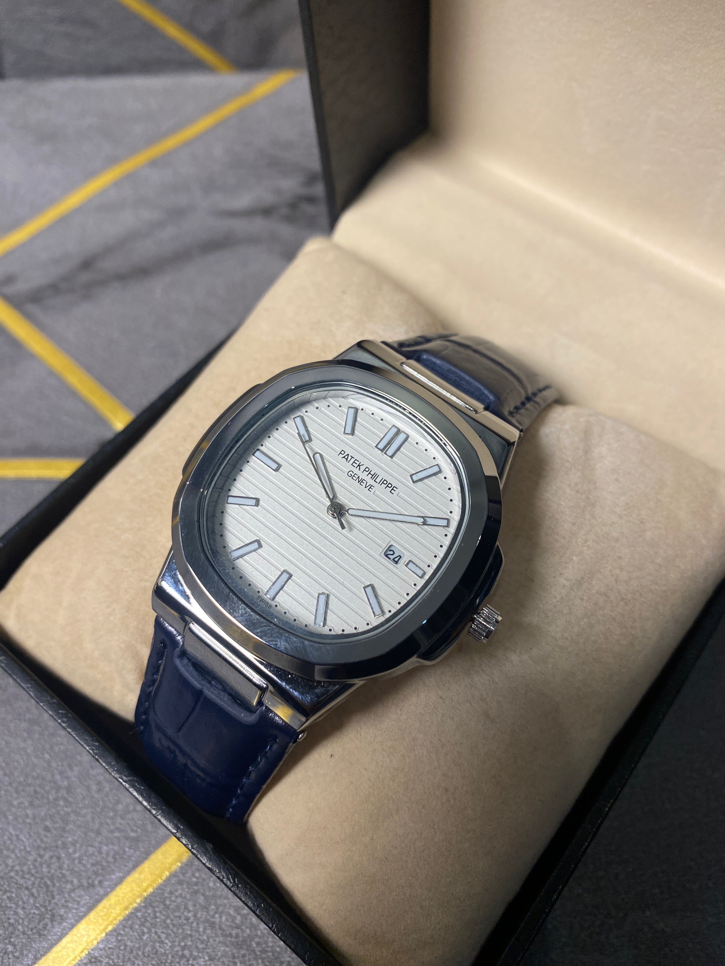 Patek Philippe Strap Watch – Blue with white Dial
