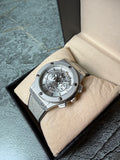 Minimal Ash Grey Hologram Leather Branded Watch