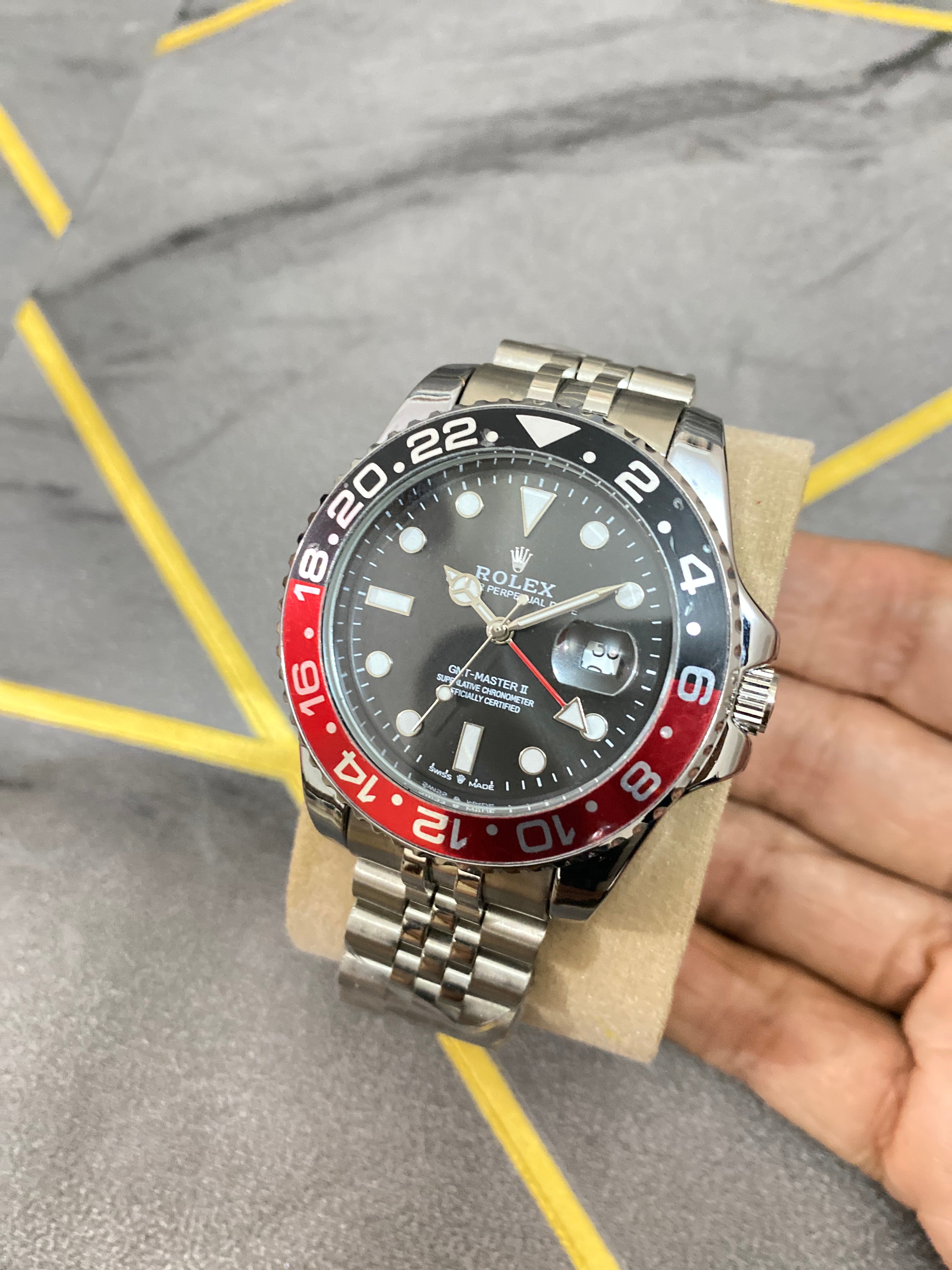 Rolex Style GMT Master – Black & Red Bezel