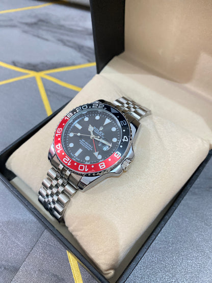 Rolex Style GMT Master – Black & Red Bezel