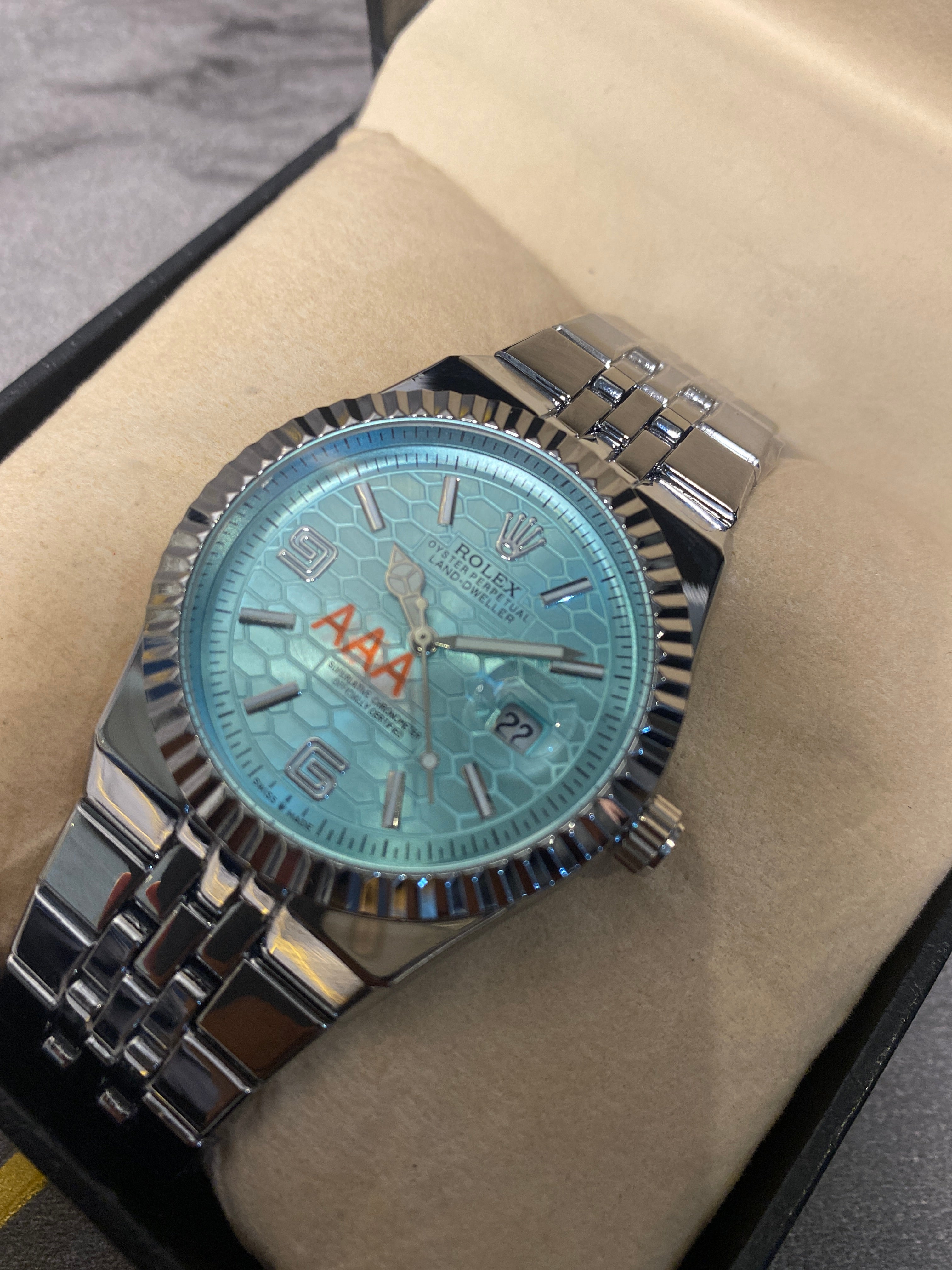 Rolex Watch 2025 Edition - Silver With Tiffany  Dial