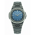 Patek Philippe Texture Watch – Silver With Blue Dial