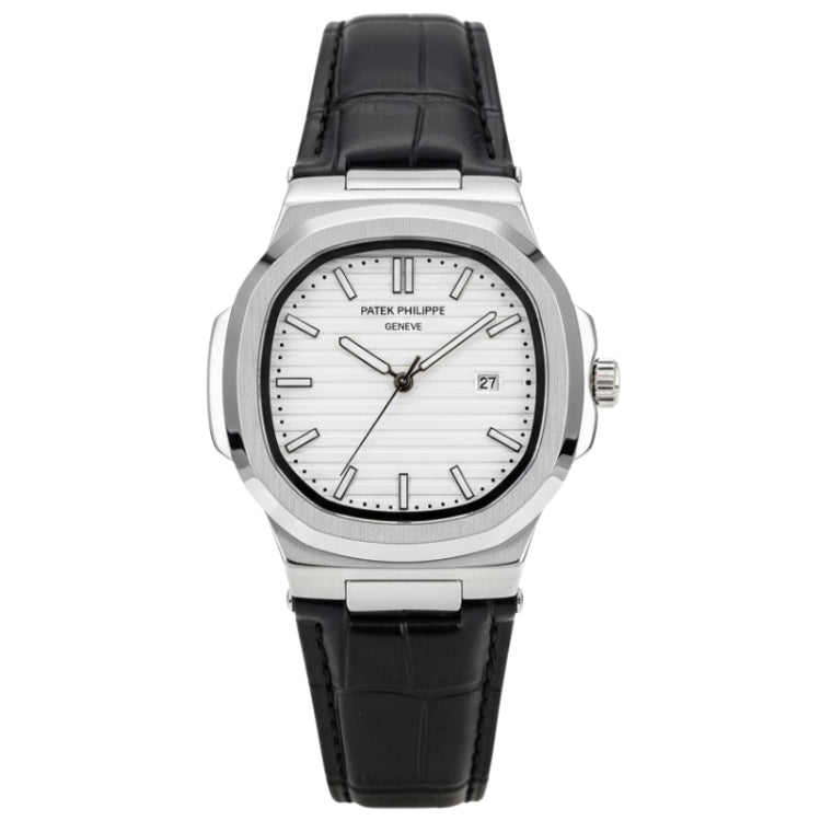 Patek Philippe Strap Watch – Black With White Dial
