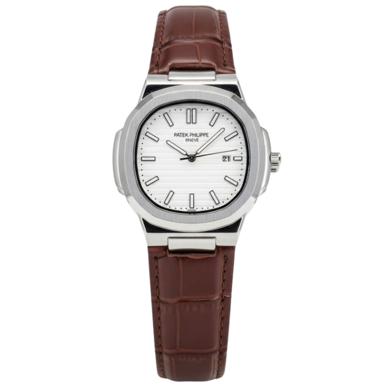 Patek Philippe Strap Watch – Brown with white Dial