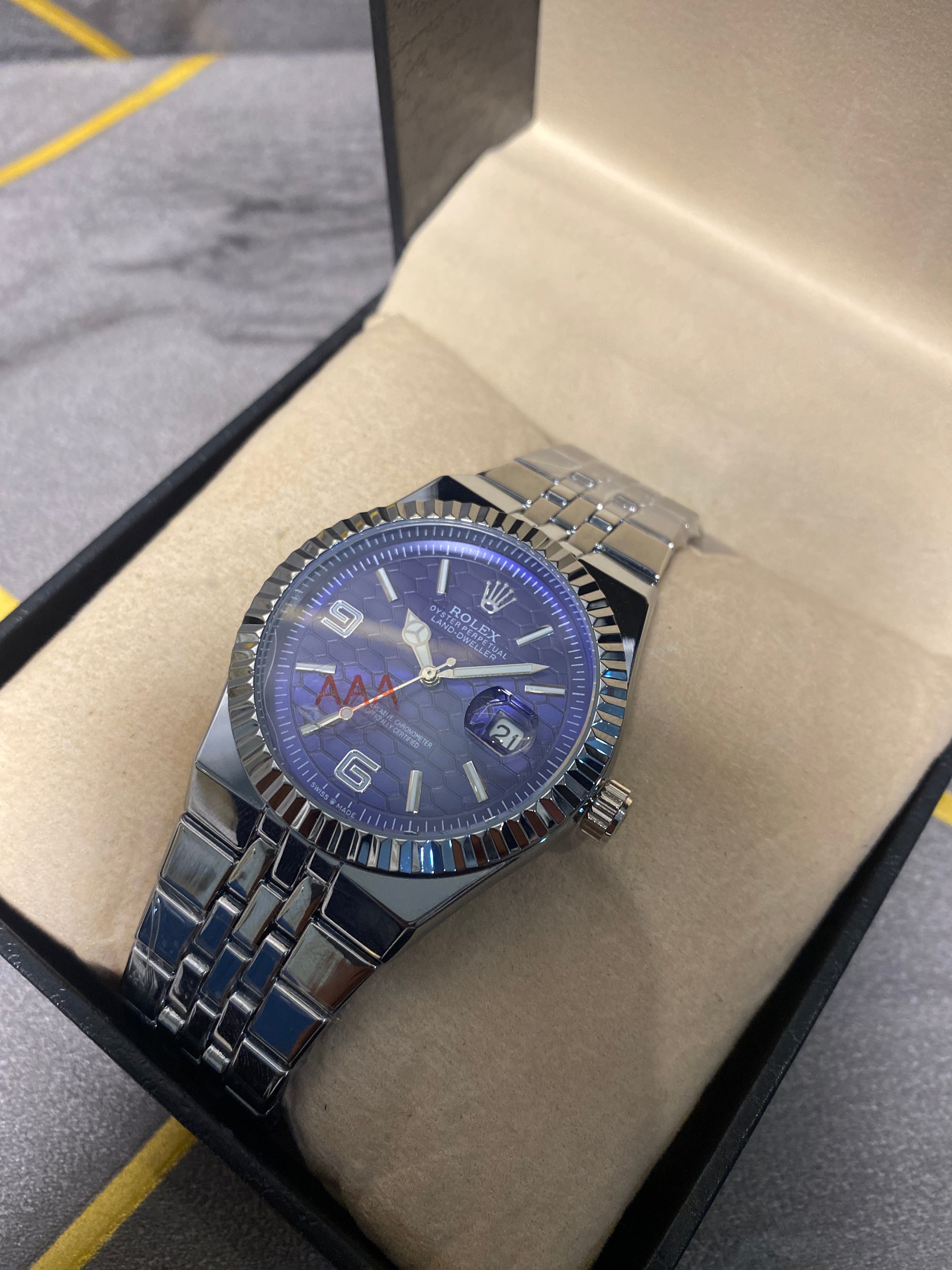 Rolex Watch 2025 Edition - Silver With Blue  Dial