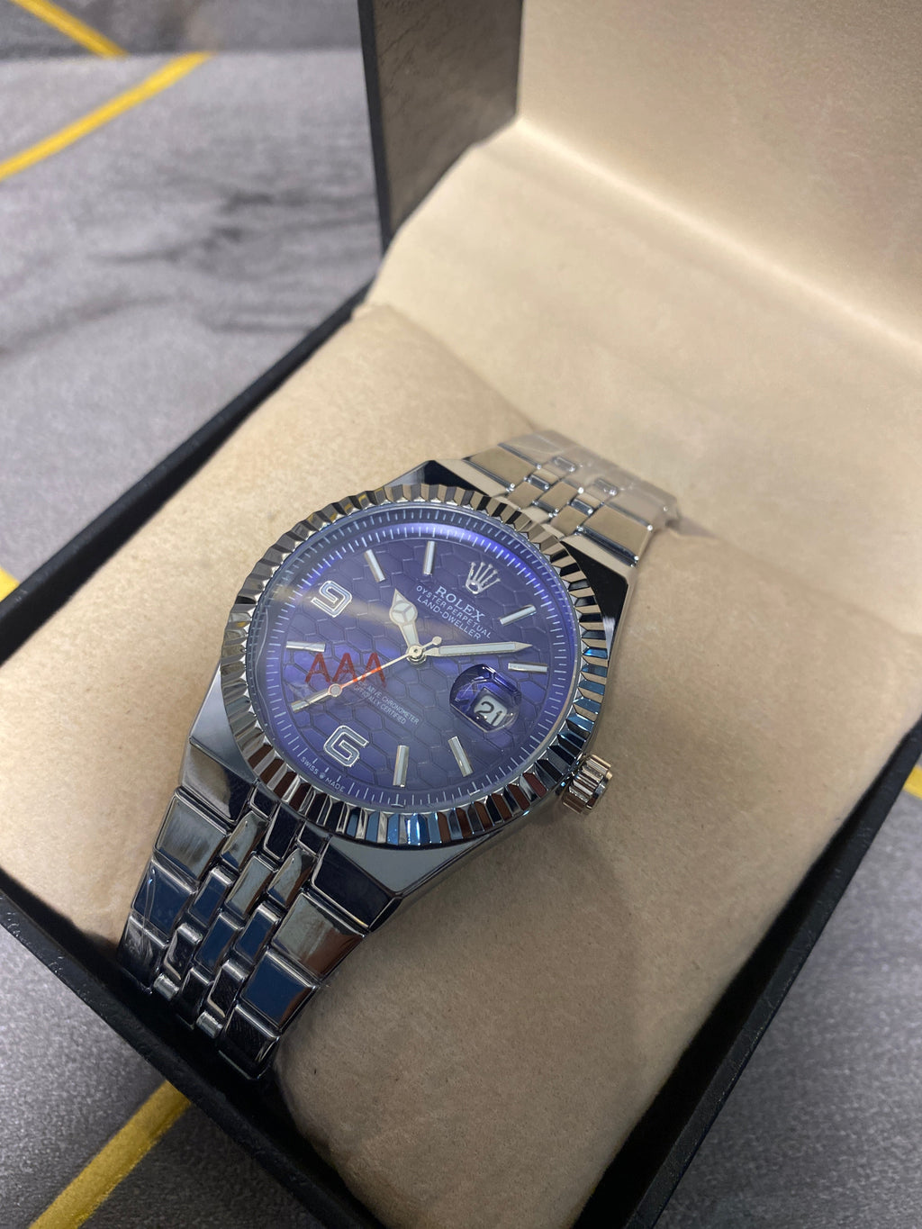 Rolex Watch 2025 Edition - Silver With Blue  Dial