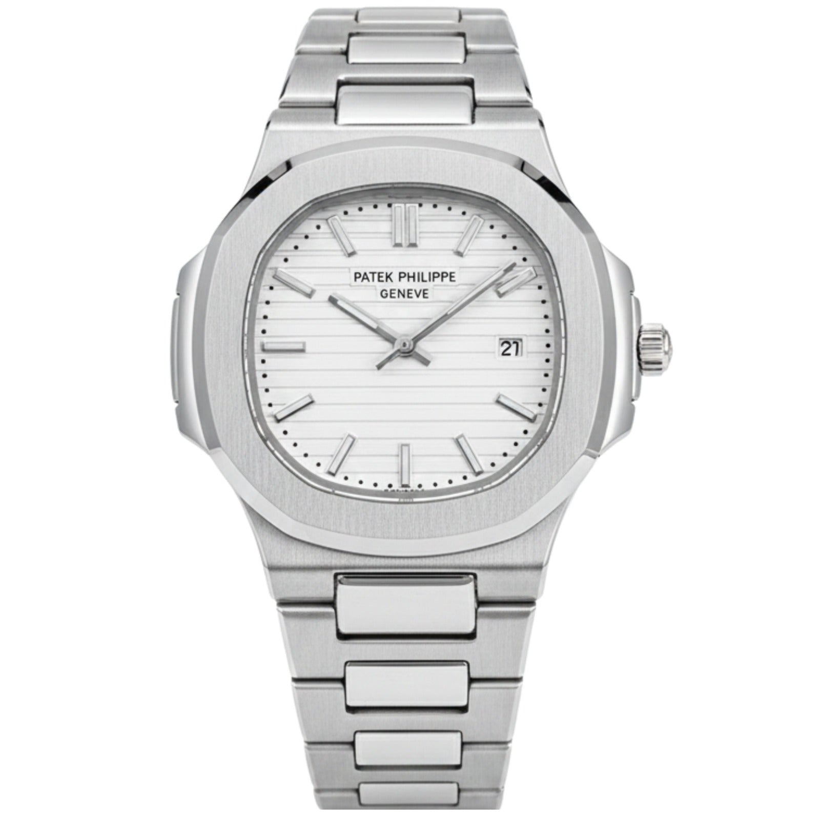 Patek Philippe – White Dial Stainless Steel Luxury Watch