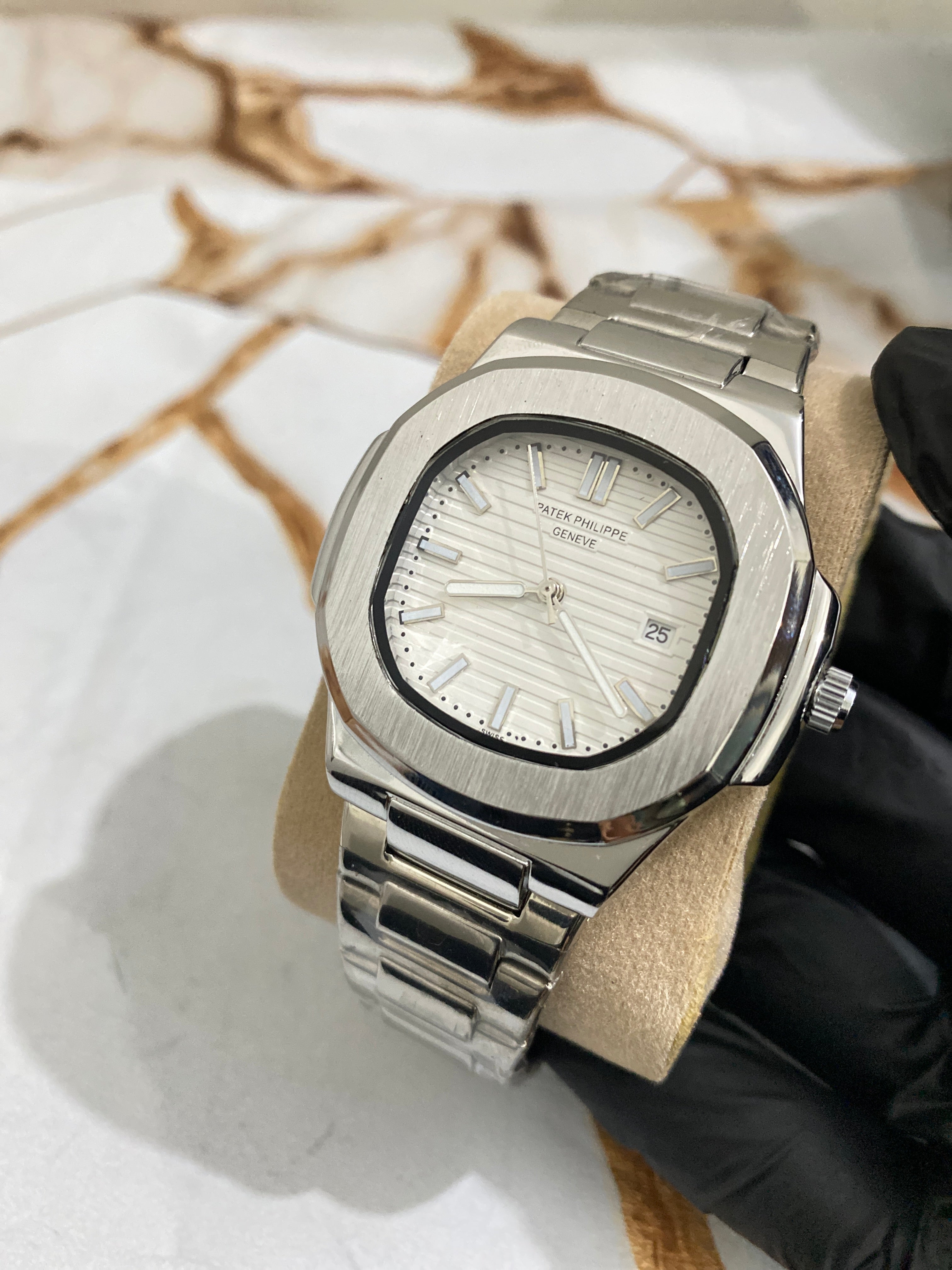Patek Philippe – White Dial Stainless Steel Luxury Watch